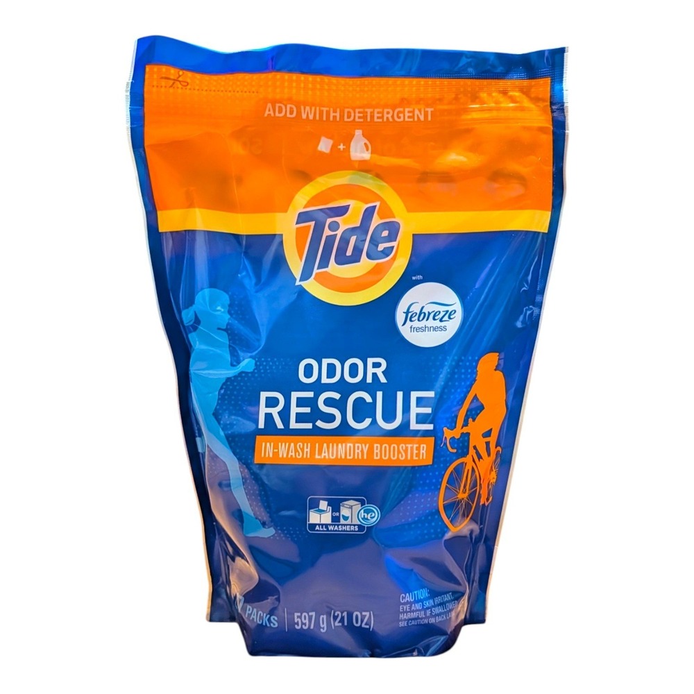 Tide Odor Rescue In-Wash Laundry Booster 27 Packs 21 oz Febreze